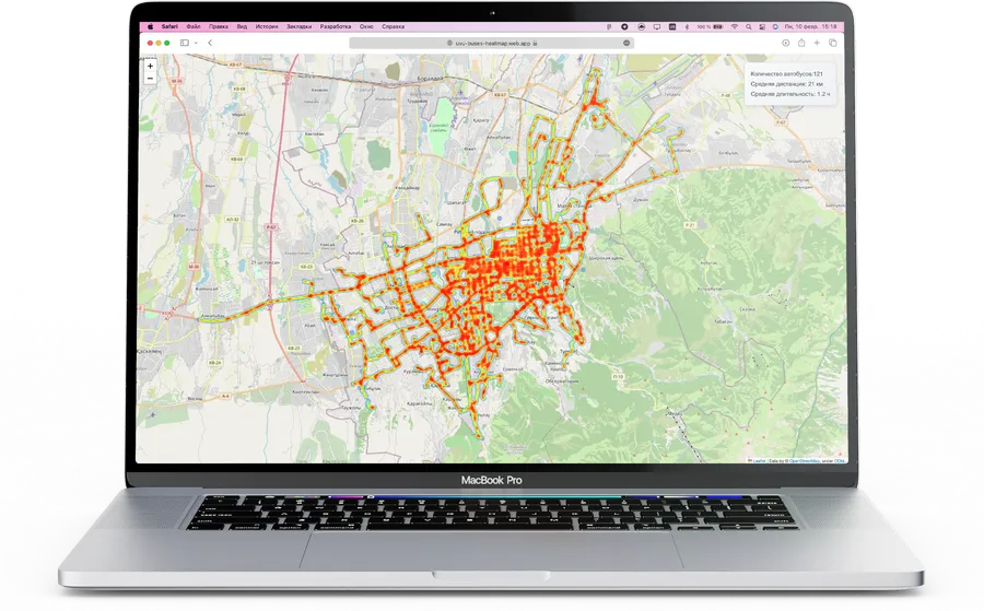 A map of UvU school bus routes on a laptop screen